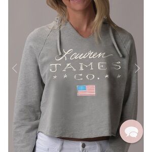 Lauren James Americana LJ Cropped Hoodie. NWT. Size Medium